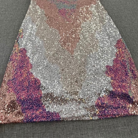 B. Darlin Sequin Dress Party, Club, Cocktail Event Large Lined Strappy Open Back - Picture 4 of 13